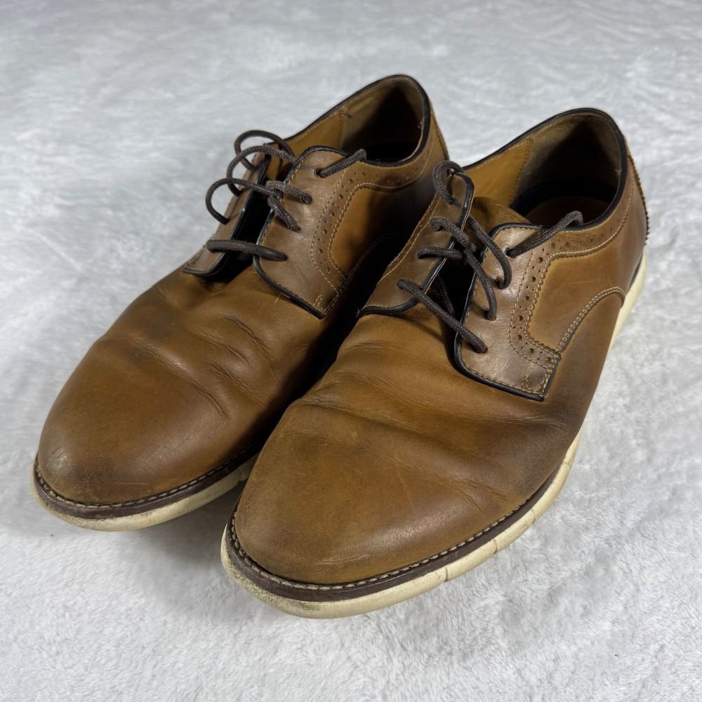 Johnston & Murphy Prentiss Tan Leather Casual Oxford Shoes Mens 10.5 M